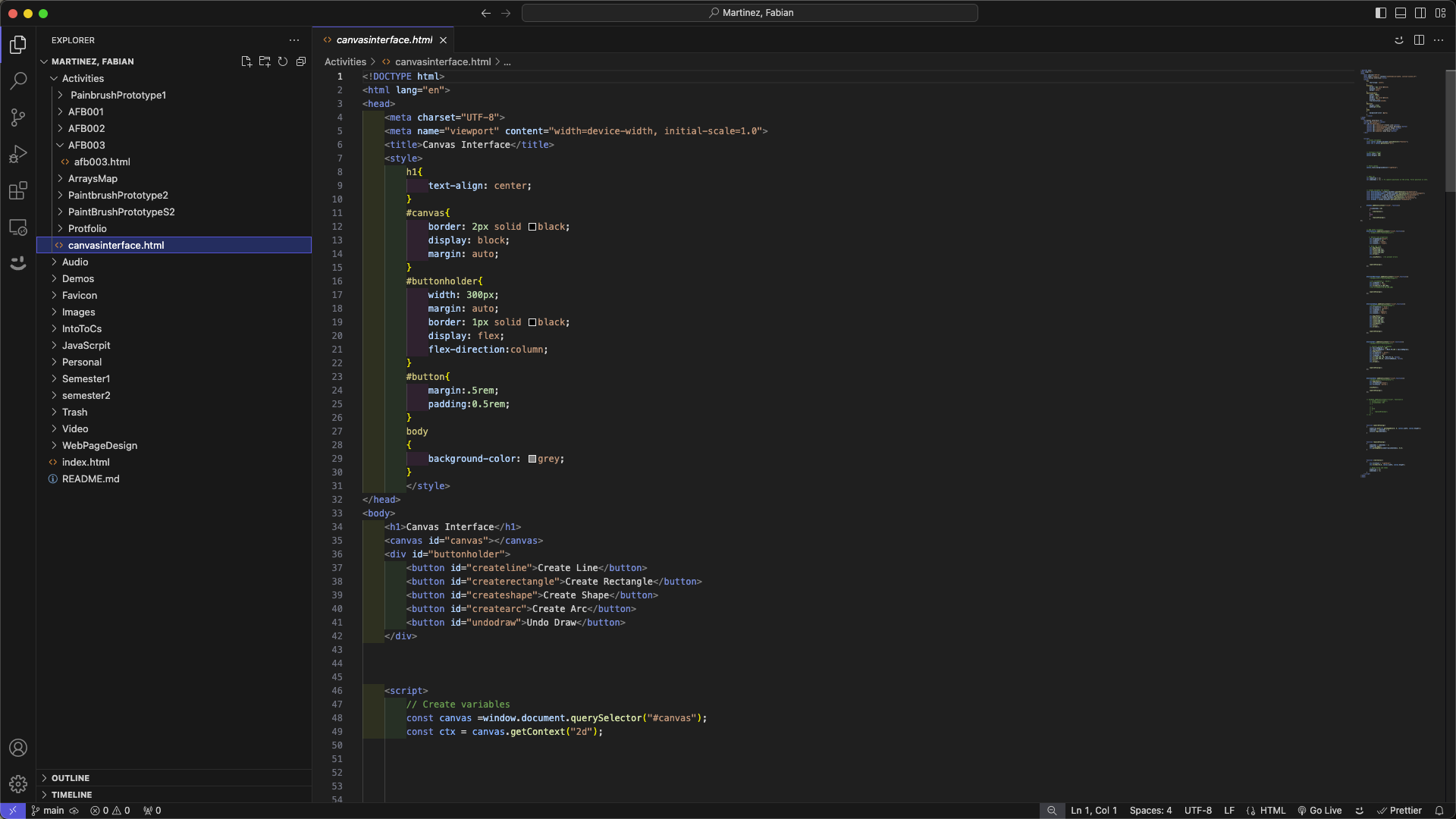 Canvas Interface
